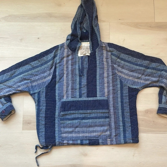 Ace & Jig Striped Baja Hoodie Blue Small - Picture 8 of 8